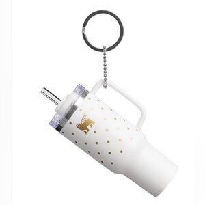 NWT☀️Stanley Gold Polka Dot Tumbler Ornament Keychain